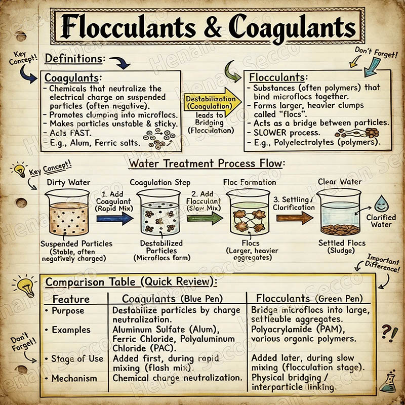 Ang dinamikong kombinasyon ng mga coagulants at flocculants sa paggamit ng tubig